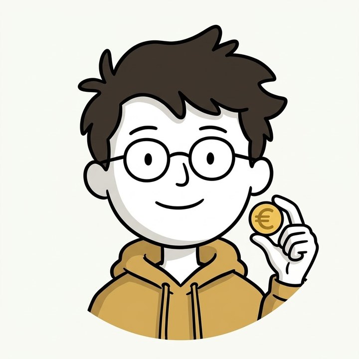 Historias de Pasta logo: Dani holding a euro coin
